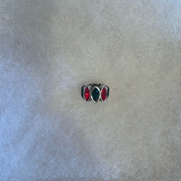 Brighton navette red and green spacer charm for charm bracelet - Picture 2 of 3